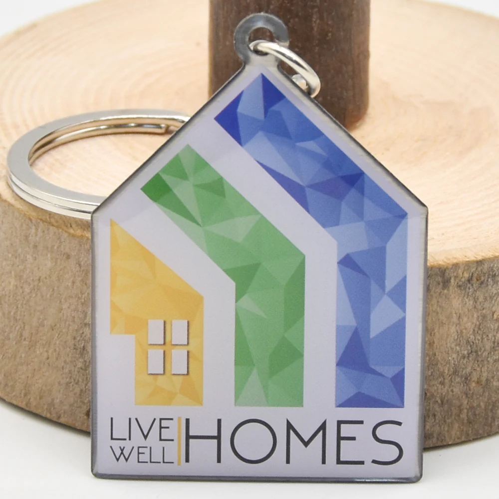 New high quality personalized metal house shaped keychain