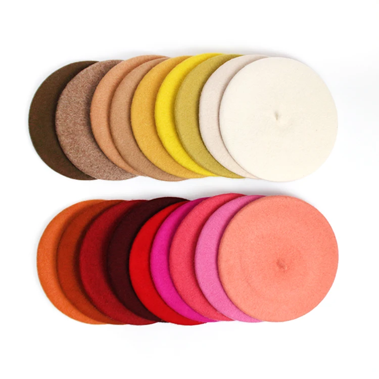 Custom Embroidered Wool Beret Hat Berets For Sale Women Girl Beret Hat Custom Embroidery Wool Cap For Women