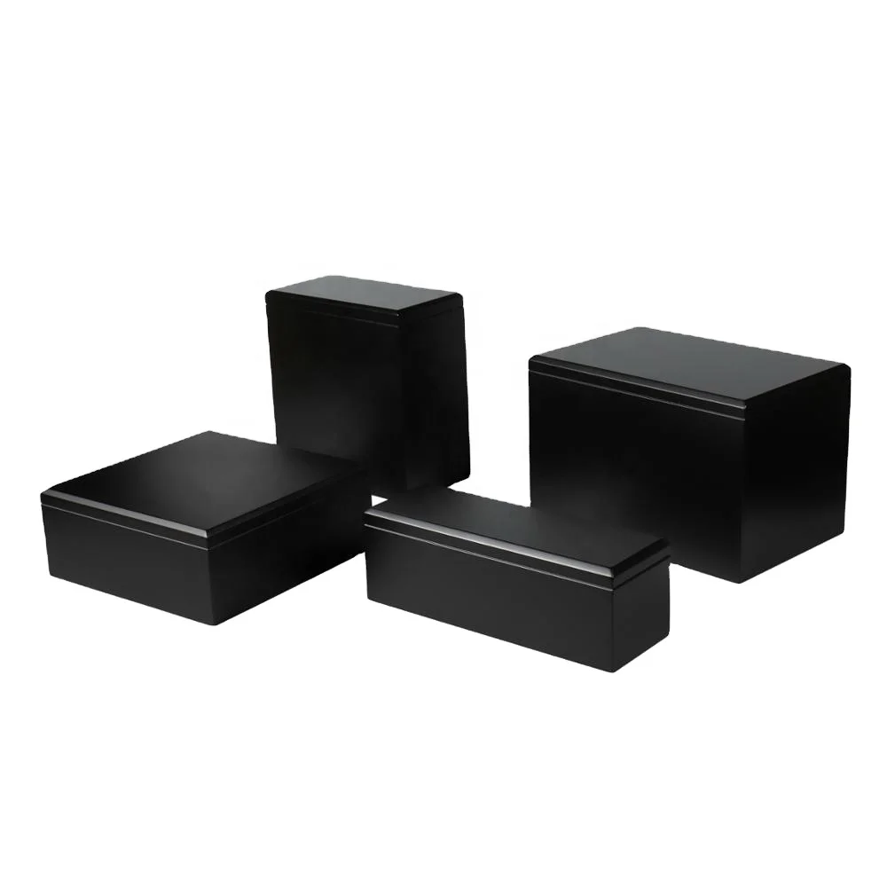 High Quality Crematorium Urn MDF Urn Black Custom Shape Wooden Adult Urn