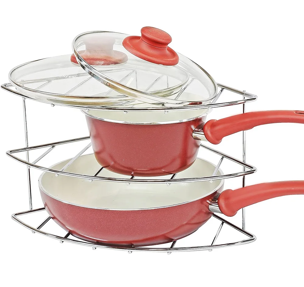 3-Tier Dish Rack for Kitchen Corner Counter Cabinet Organizer with Storage Display Shelf for Cups Pots Utensils OEM/ODM Design