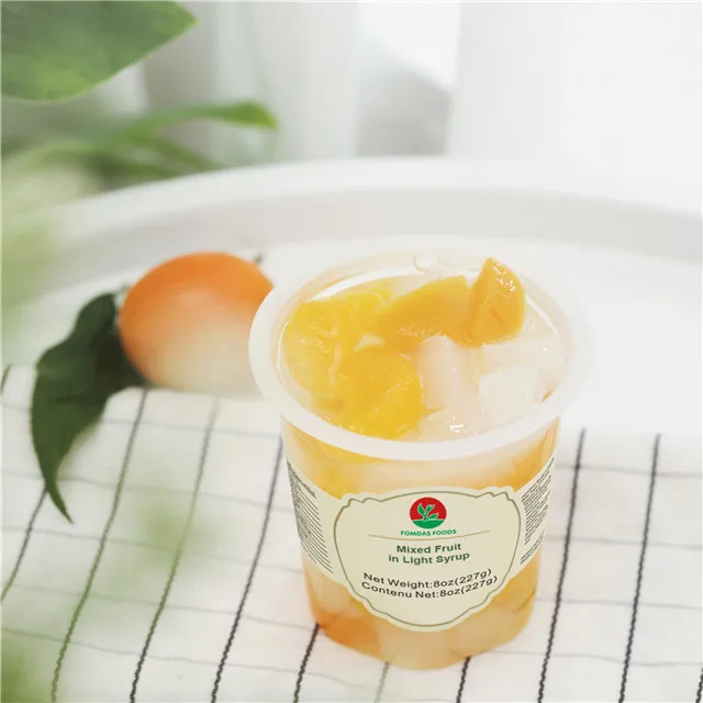 
8oz (227g )Canned Fruit Yellow Peaches Mixed Fruit in Syrup 