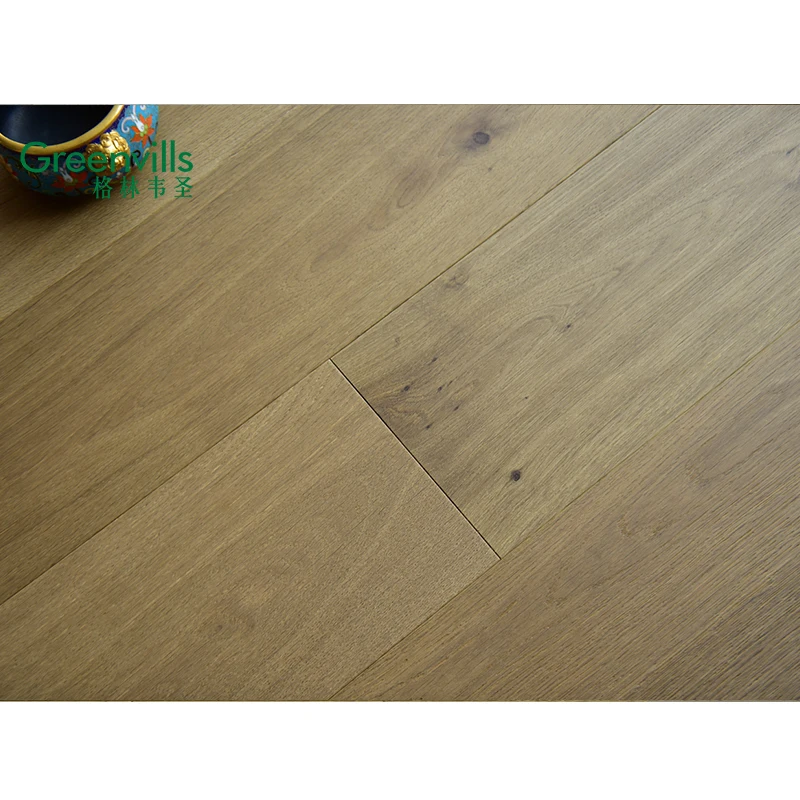 Wide plank dark color 100%real wood flooring, engineered oak +solid veneer floors
