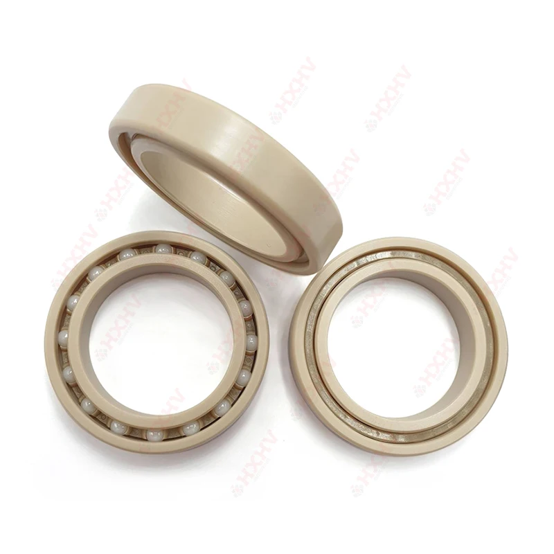 6805 Thin Single Row PEEK Races Retainer 16 ZrO2 Balls 25x37x7 mm HXHV Plastic Ball Bearing