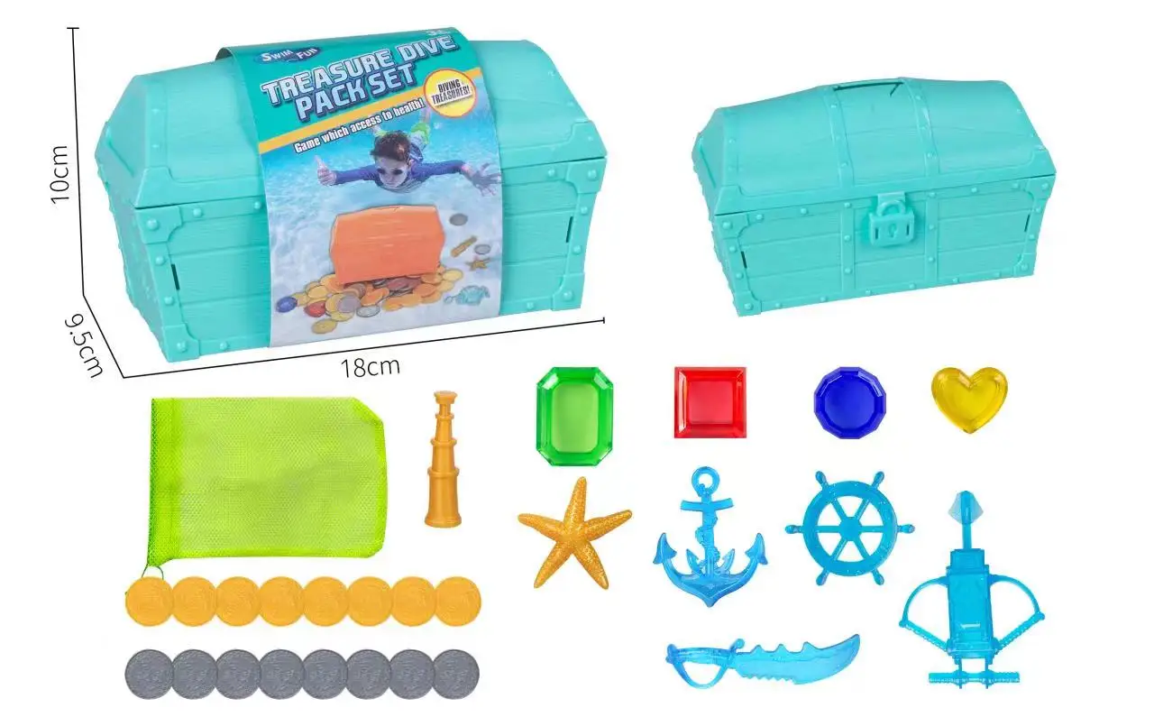 Huiye Diving Gem Pool Toys 15 Big Colorful Treasure Chest Sinking Toys Kids Fun Summer Swimming Gems Pirate Underwater Toy Gifts