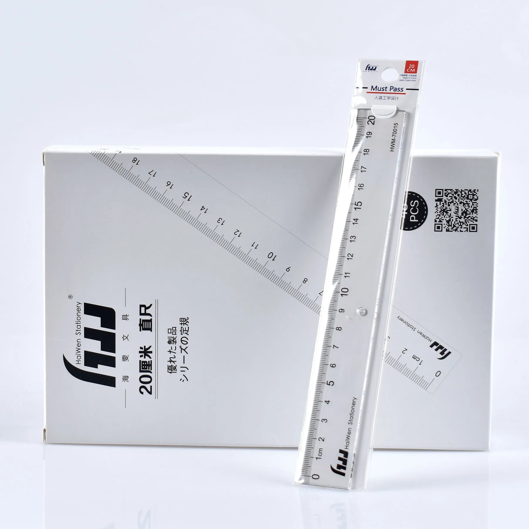 20cm ruler transparent plastic ruler student scale school stationery
