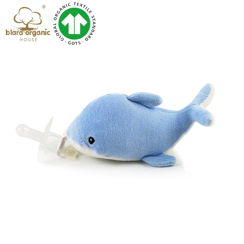 Super Soft 100% Organic Towel  Whale  baby Security Plush Toy With Pacifier Animal For Newborn Baby Sleeping