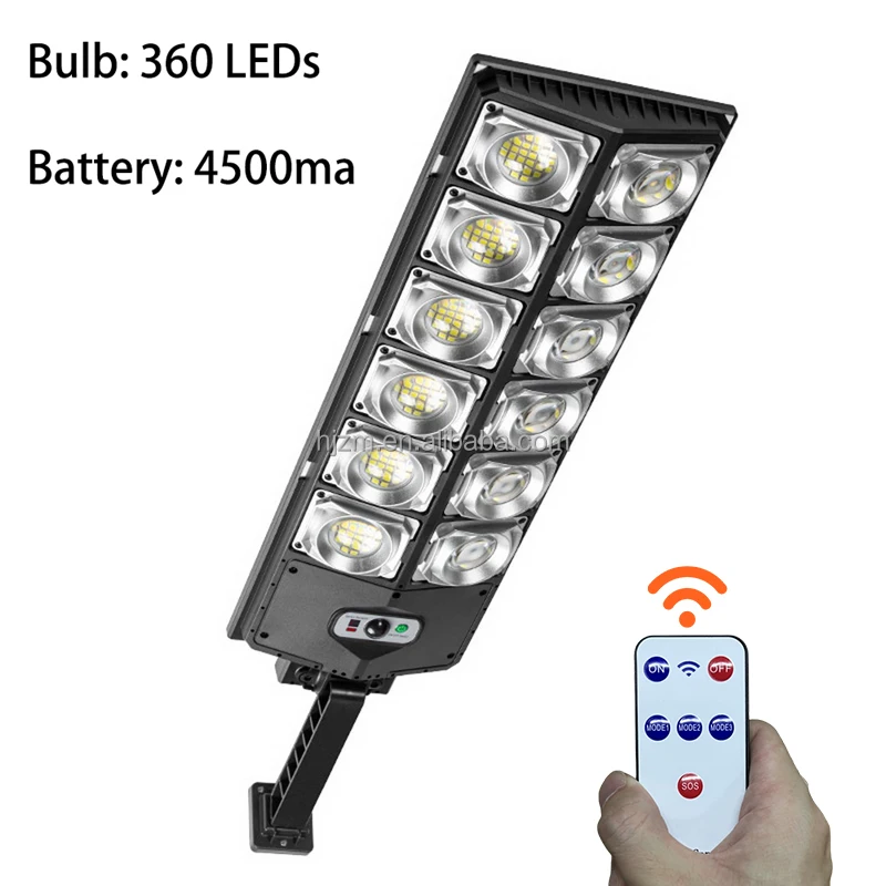 Solar Street Lights Outdoor Waterproof 8000LM High Brightness Dusk to Dawn LED Lamp with Motion Sensor Remote Control for Garden