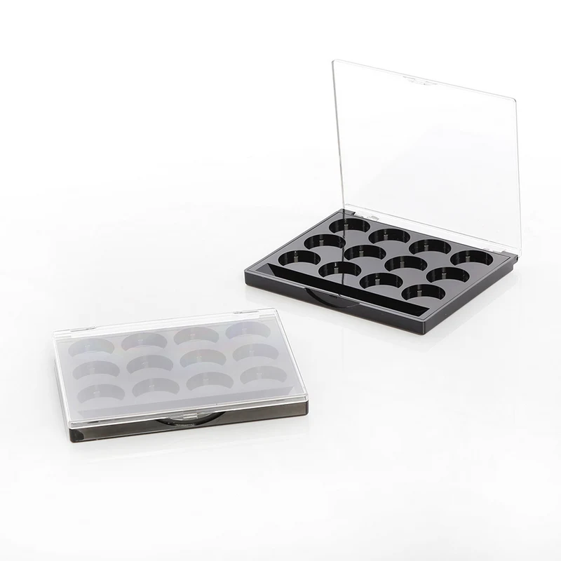 Горячая продажа на заказ косметическая упаковка прозрачная крышка 12 цветов контейнер для теней