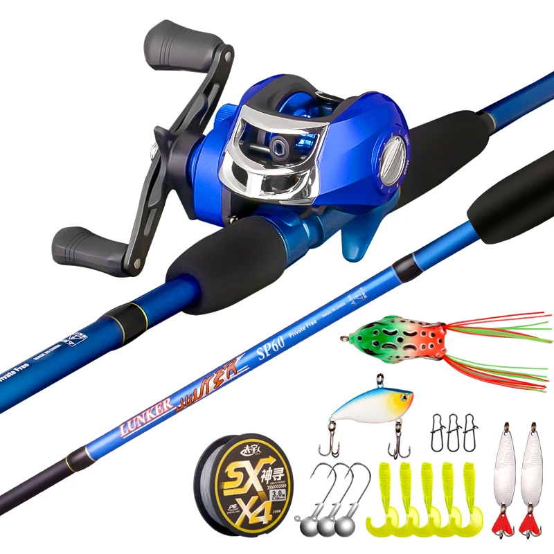 wholesale 1.8m,2.1m 2 section M fiberglass rod kit casting fishing rod reel combo