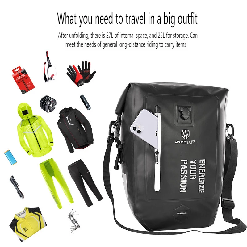 High Quality Gray Bicycle Pannier Bike Saddle Bag Waterproof Bike Pannier Rack Bag