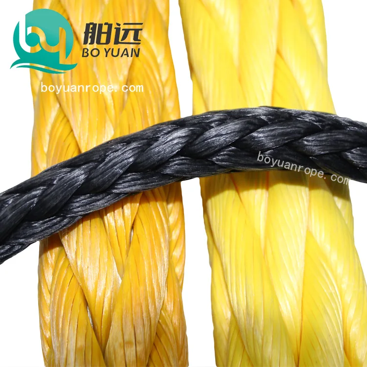 Высококачественный 12 нитей 6-80 мм оранжевый желтый UHMWPE веревка Uhmwpe Плетеный Синтетический канат швартовный