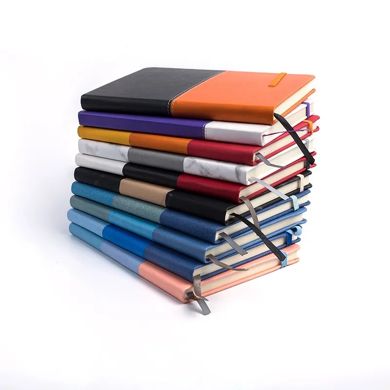 
A5 custom printed spiral notebook leather hardcover embossed travel journal 