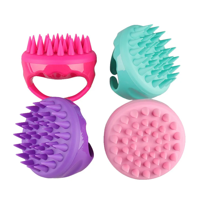 Customize logo manual Scalp Massager silicone Shampoo Brush for Scalp Relaxing, Exfoliate and Remove Dandruff Hair Growth