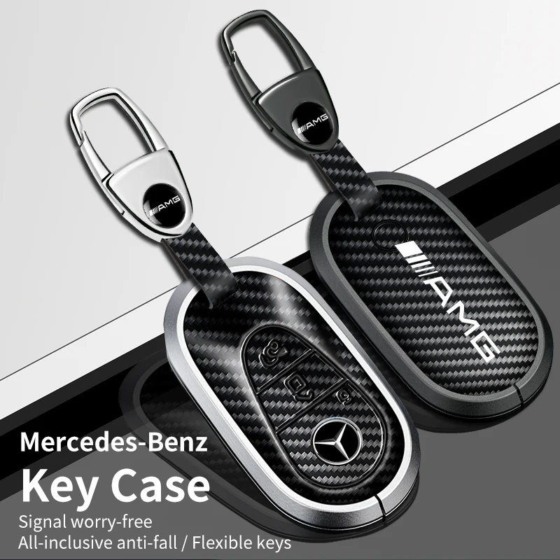 Hot sales Car Key Cover with Leather Car Key Holder For Mercedes Benz C E S W203 W210 W211 W124 CLK E200 Car Key Case Styling