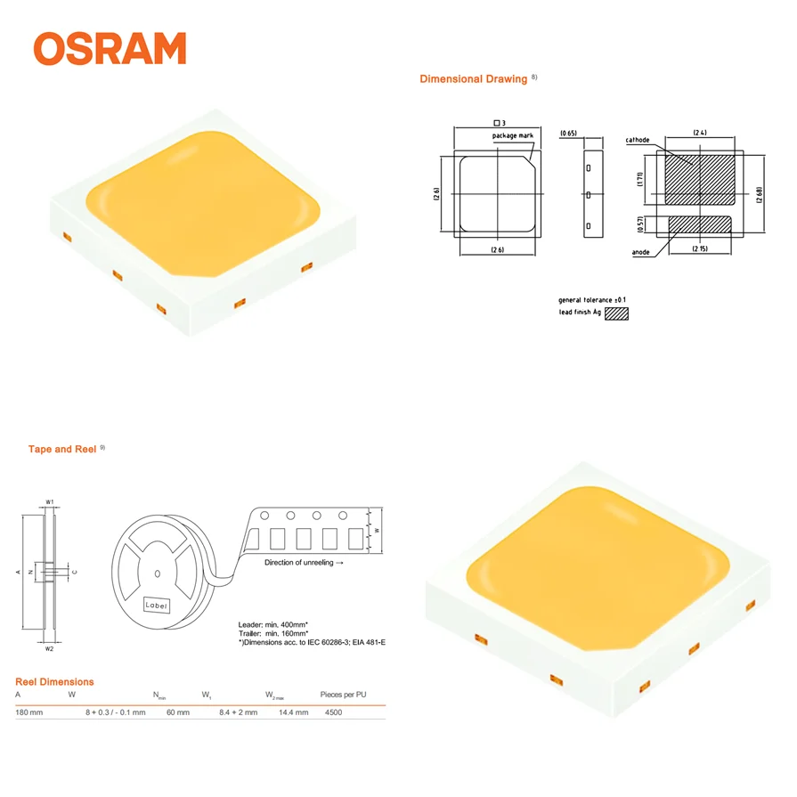 OSRAM LED Chip 3030 1W CRI:90 High Brightness Original Genuine Spot Supply
