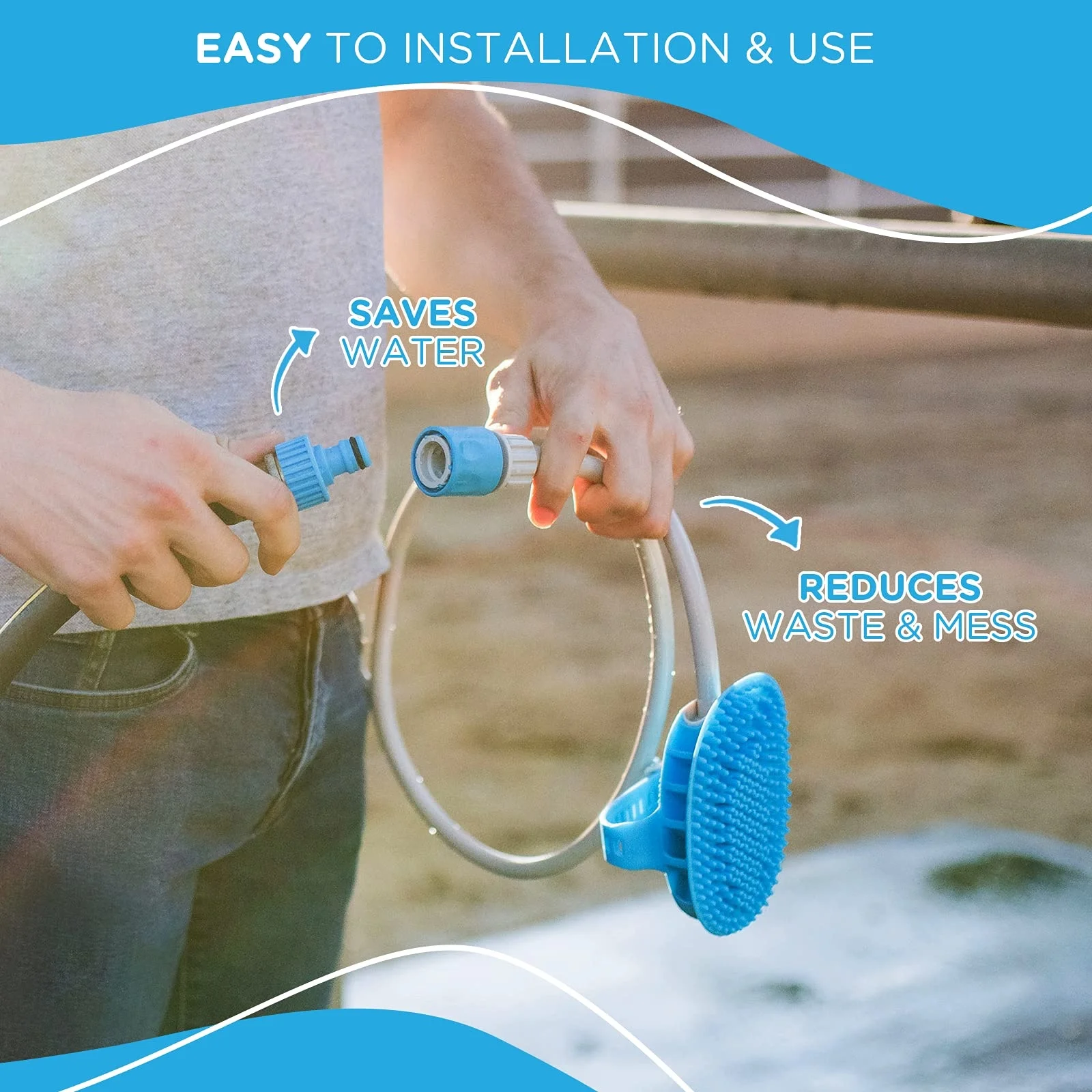 High Quality Multi-function Horse and Dog Grooming Tool, Curry Comb, Sprayer and Scrubber All in One - for Horse and Dog Bathing