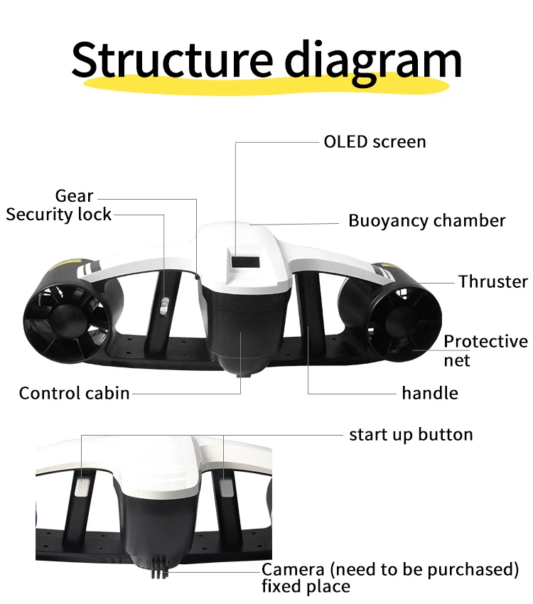 
High Speed 1000w Diving Scooter Sale Electric Sea Scooter Underwater 