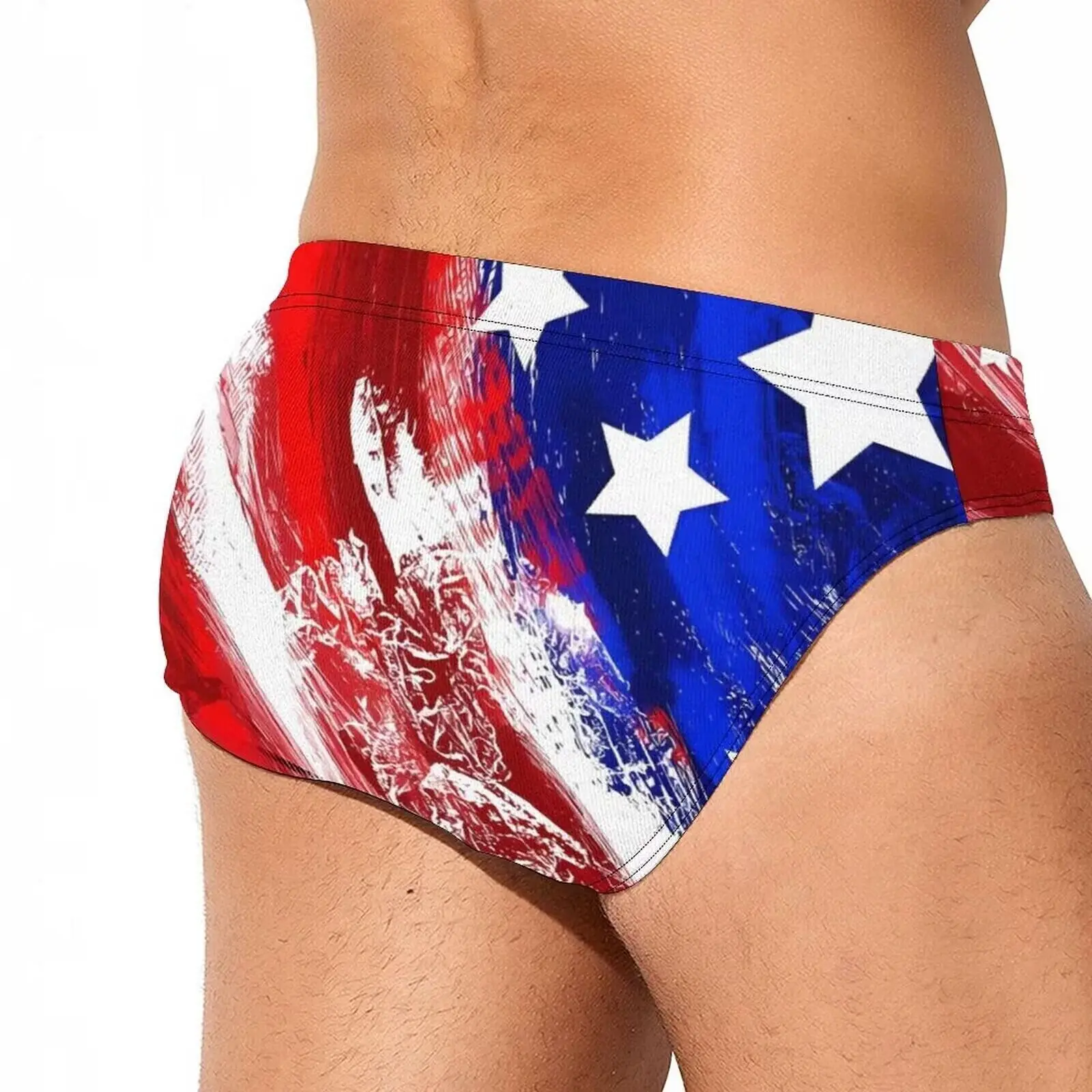 Custom Designer Low Waist Swimming Thongs Bikini Printed Sexy Mens Swimwear Briefs For Men