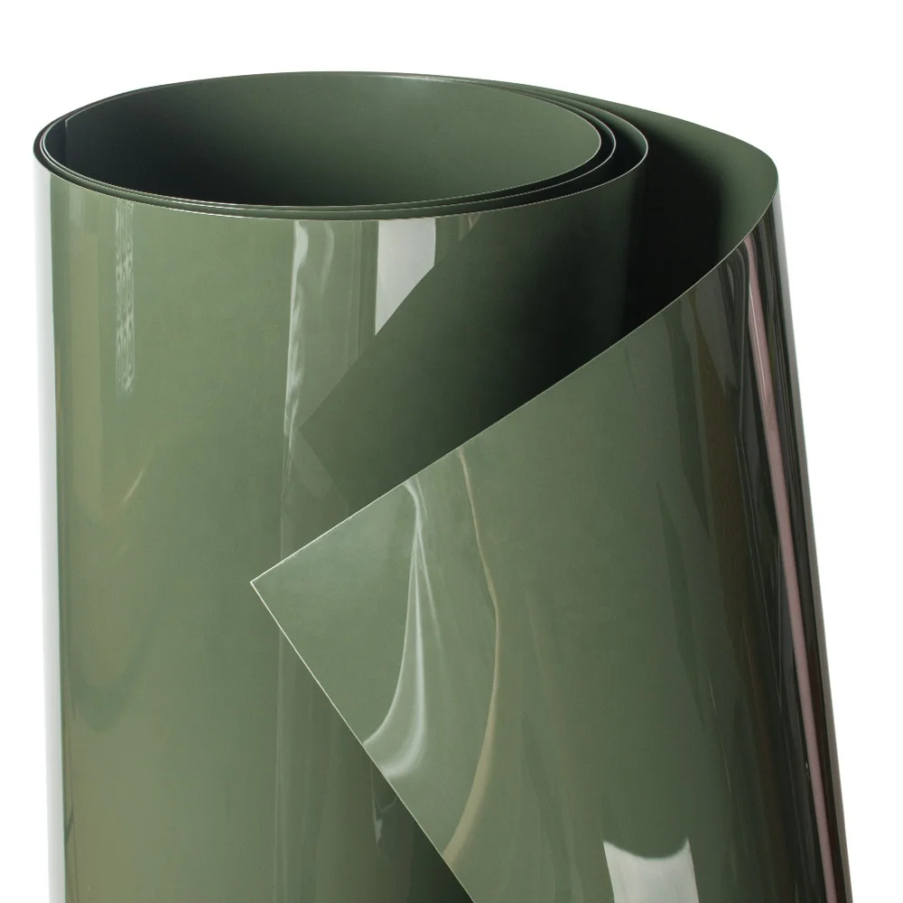 China Suppliers Dark Green PETG Sheet Anti yellowing Anti UV High Gloss Plastic PETG Decorative Films For MDF Board Lamination
