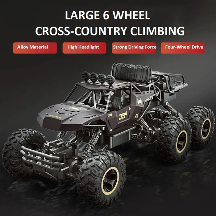 1/10 Alloy 4wd 6-wheel All Terrain Climbing Off Road High-speed Remote Control Car Crawler Trucks Toy Big RC Car Toys