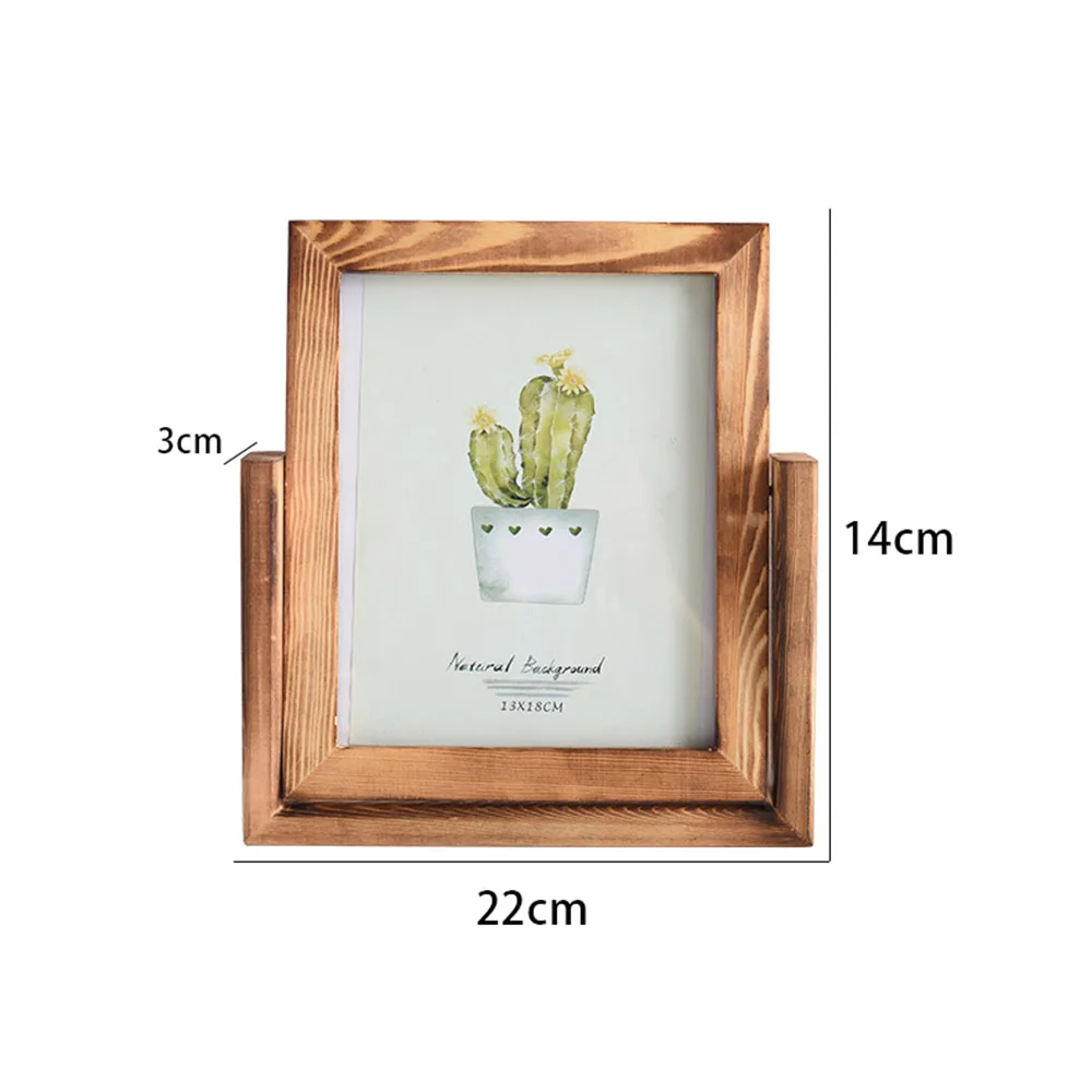 Home Decor rotatable slid pine Wooden Picture Frames Creative photo Decorative gift Wooden Photo Frame