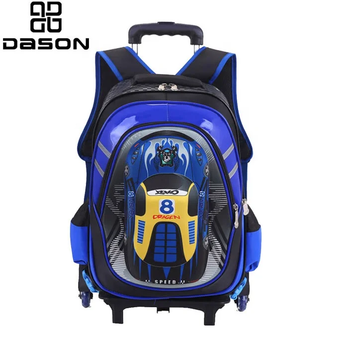 New 3D Rolling Bookbag for School,Rolling Backpack for Kids with Removable Wheels,Trolley School Bag Boys and Girls