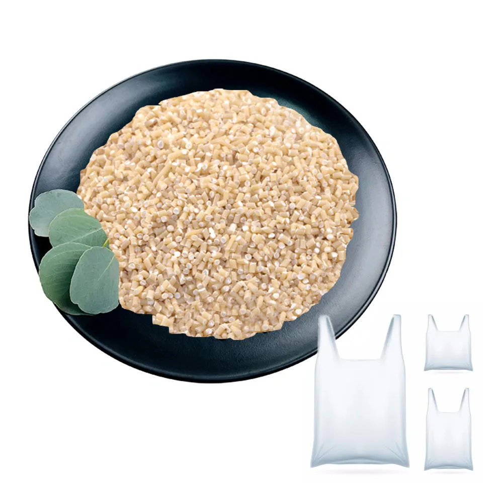 Пластиковые гранулы, 100% биоразлагаемые гранулы, выдувная пленка на биооснове, смола PBAT PLA, кукурузный крахмал для покупок в пакетах