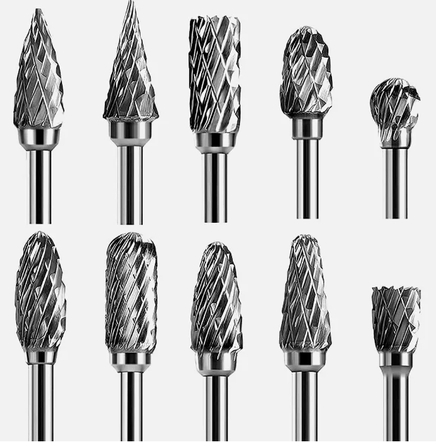 1Metal 1/4 deburring grinder tungsten carbide rotary burr test set carving tool typenail drill bit rotary files for woodworking