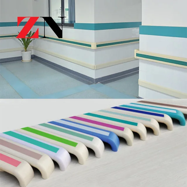 Hospital Wall Protection Safety Handrails As Medical Hand Bumper Railings With PVC Material