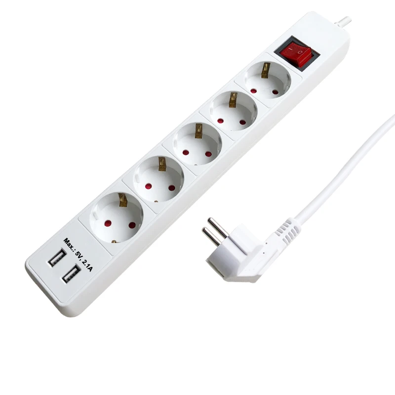 
230V~250V for Russia, Kazakhstan, Ukraine market hot sale European type electrical socket power strip surge protector 