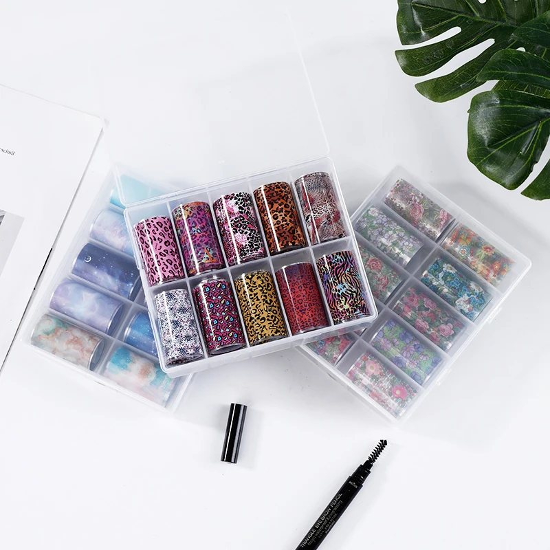 Holographic Brand Name Logo Luxury Transfer Designer Nail Art Foil Sticker For Nails