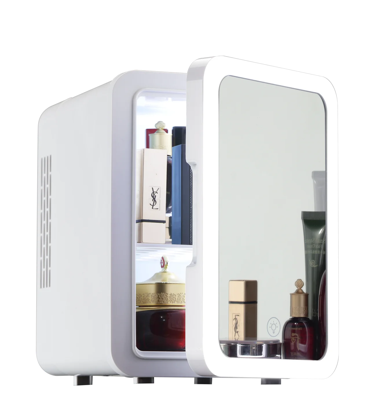 4L Mirrored LED Bathroom Skincare Cosmetics Makeup Beauty Fridge for Personal Care