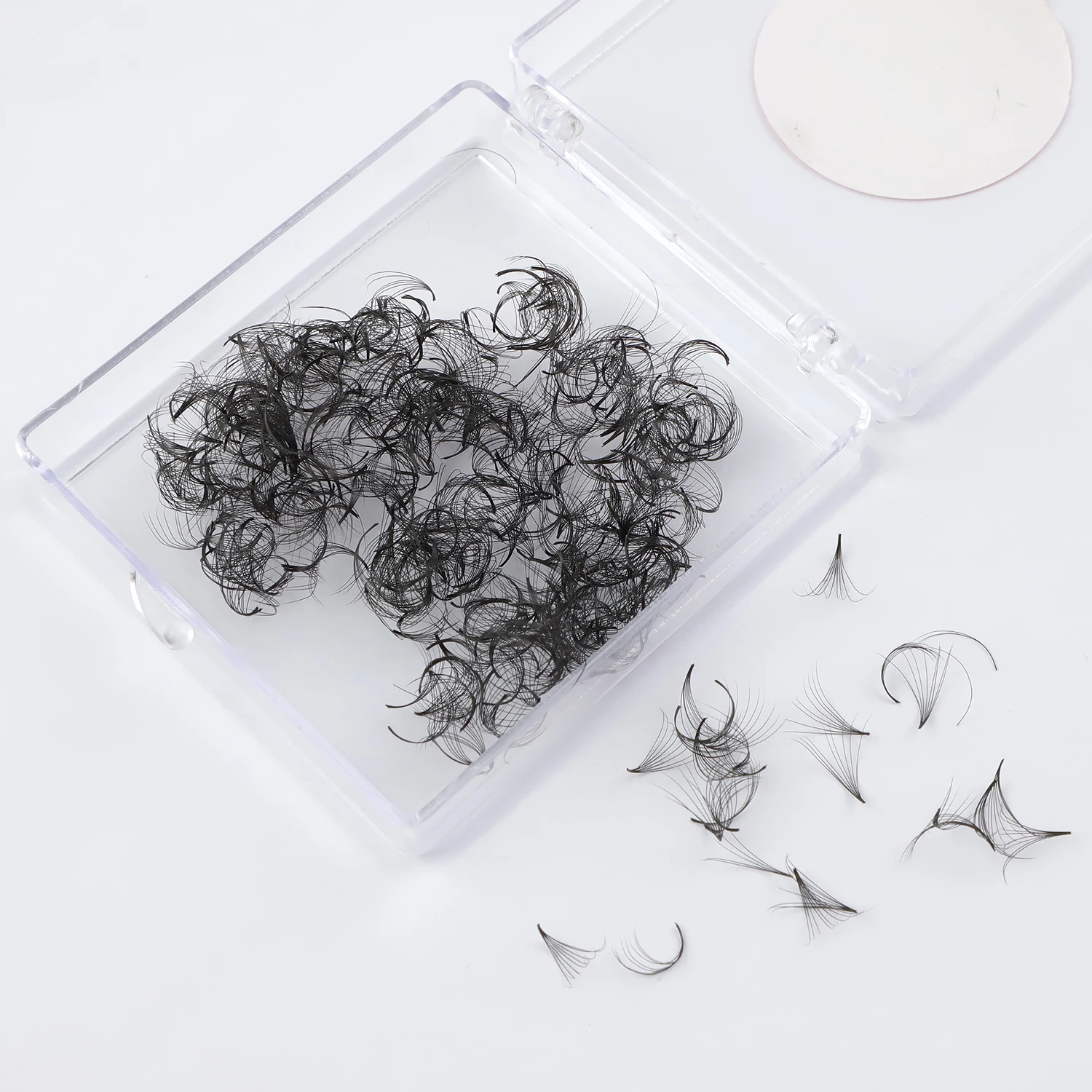 OEM Private Label Lashes Tray for Premade Loose Fan Lashes Wispy Loose 1000 Pre Made Fans Eyelash Natural Long from 8mm to 18mm