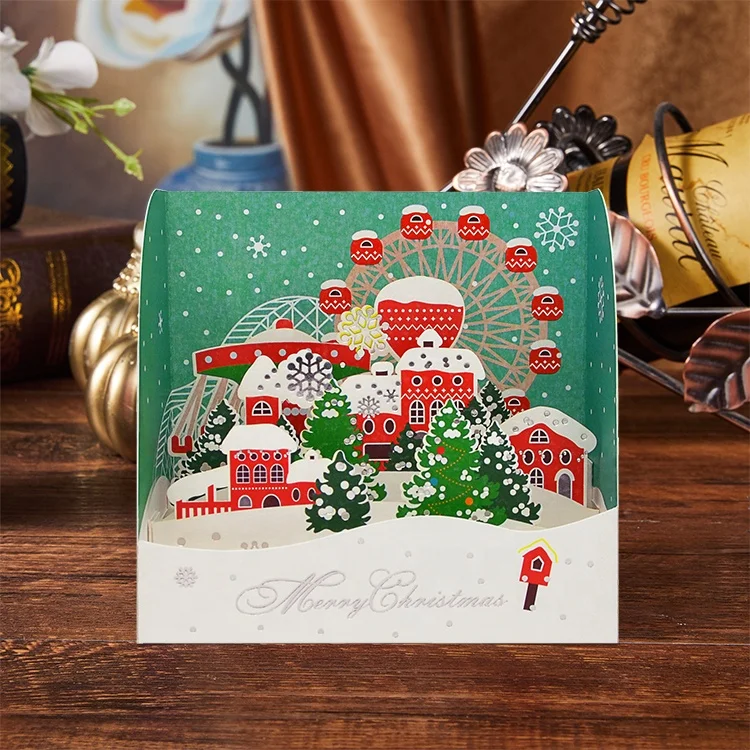 
Hot Selling 3D Pop Up handmade Card Christmas Greeting Cards 