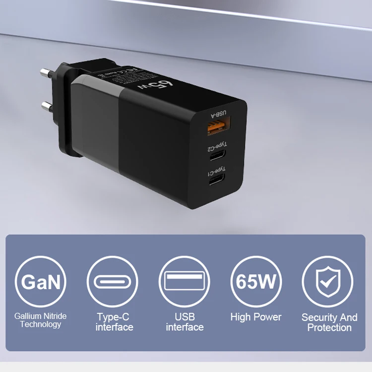  PD 20 Вт 65 Ган 3 порта USB C ноутбук зарядное устройство типа смарт-чехол для мобильного телефона на заказ адаптер iPhone 12 Macbook