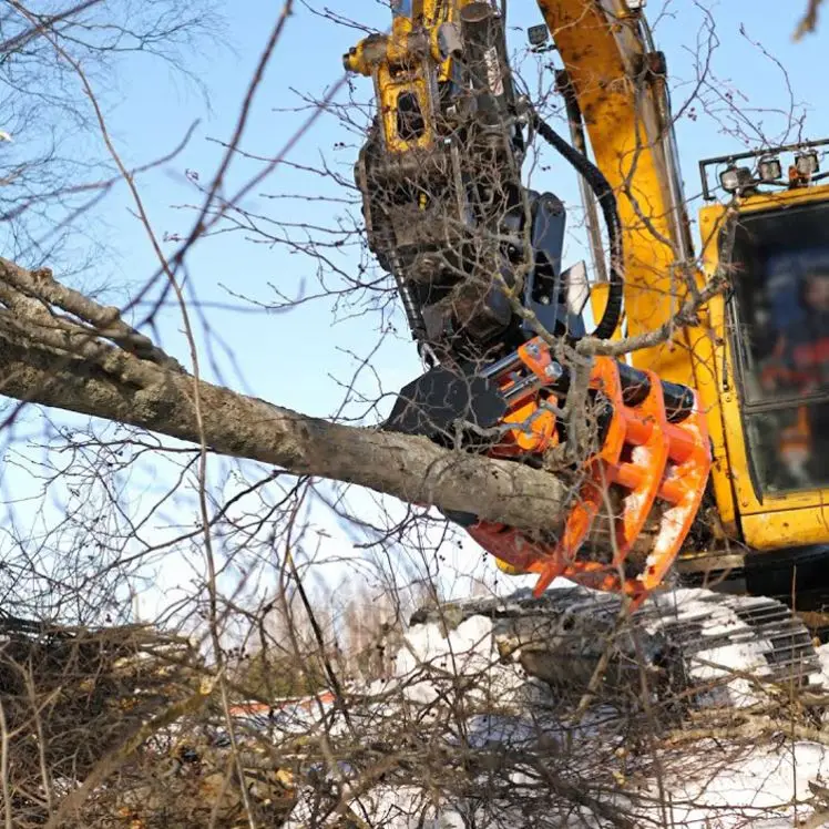 tree felling head hydraulic wood cutter tree shear cutting machine