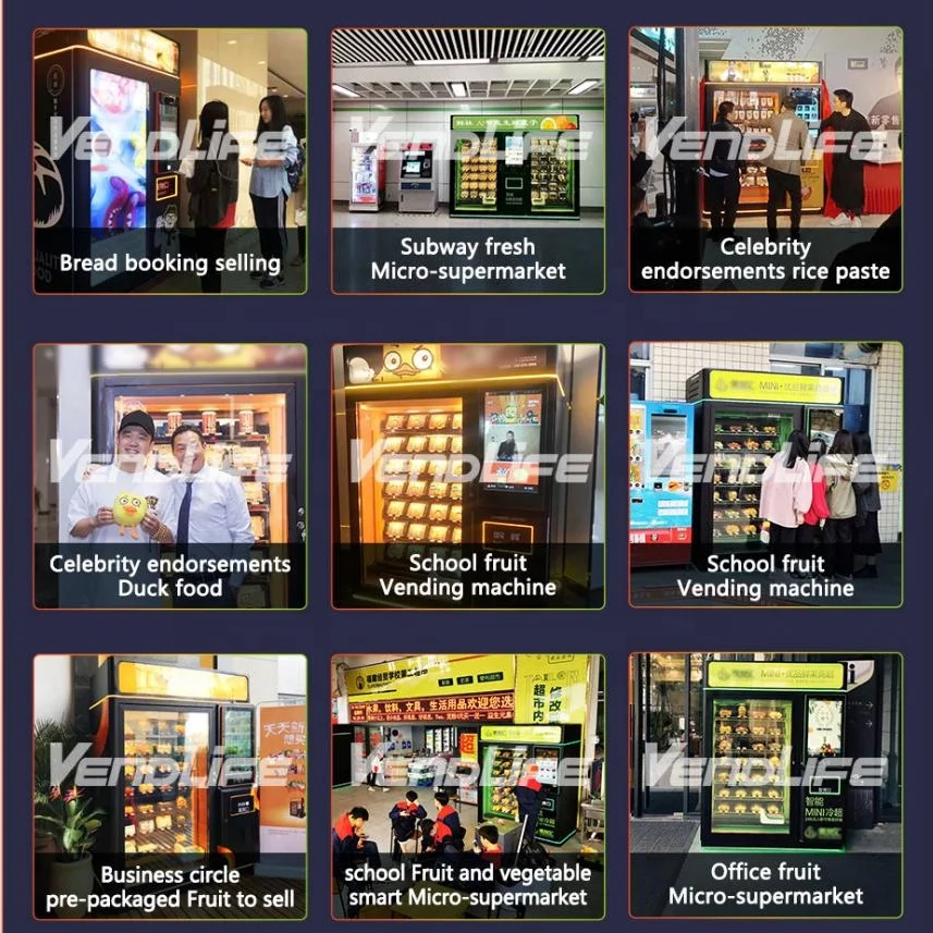 Автоматический торговый автомат Smart Food с оплатой и микроволновым подогревом для замороженных