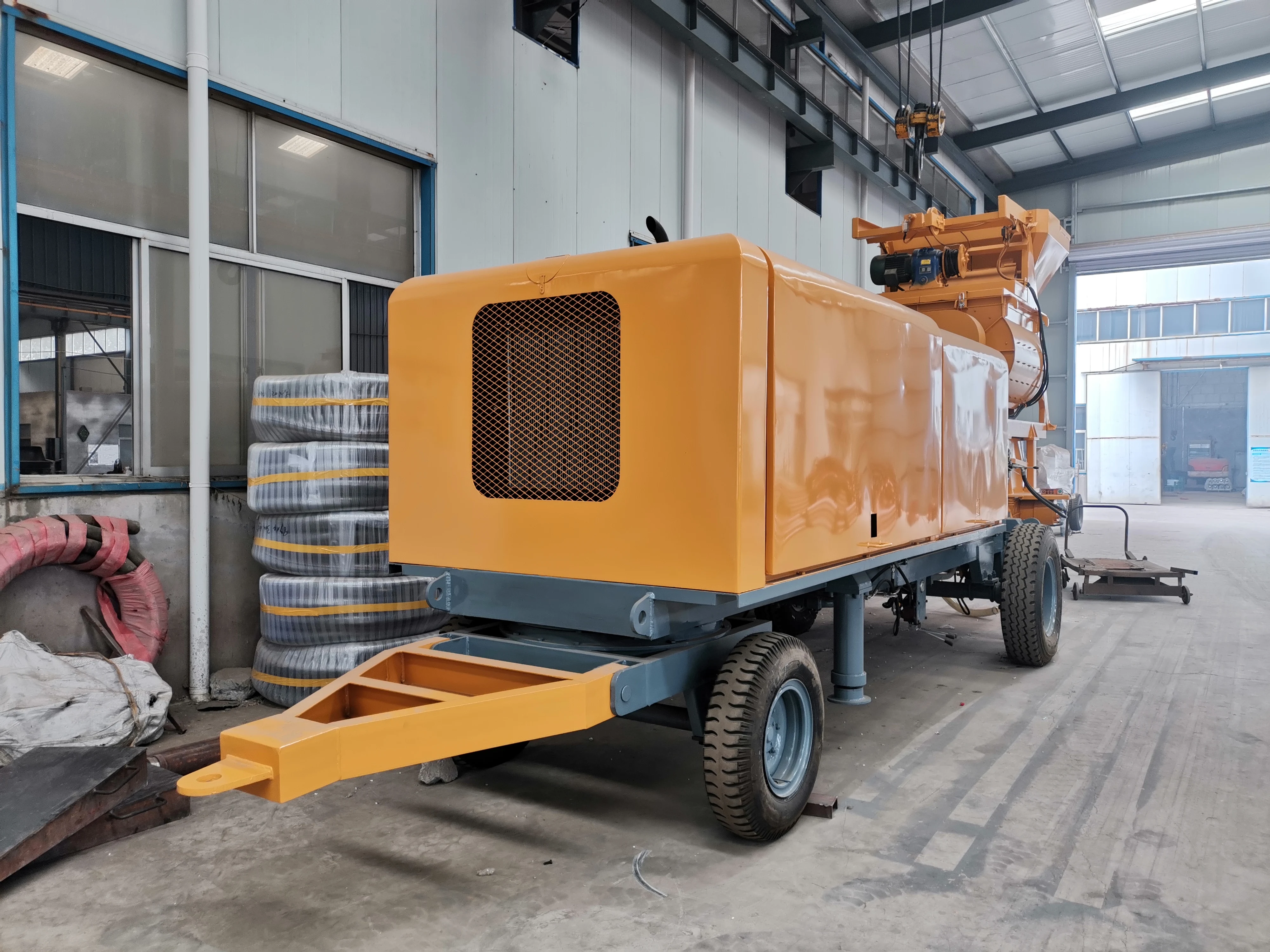 Factory supply 40m3/h forced diesel mobile concrete pump pumpcrete with mixer for hot sale