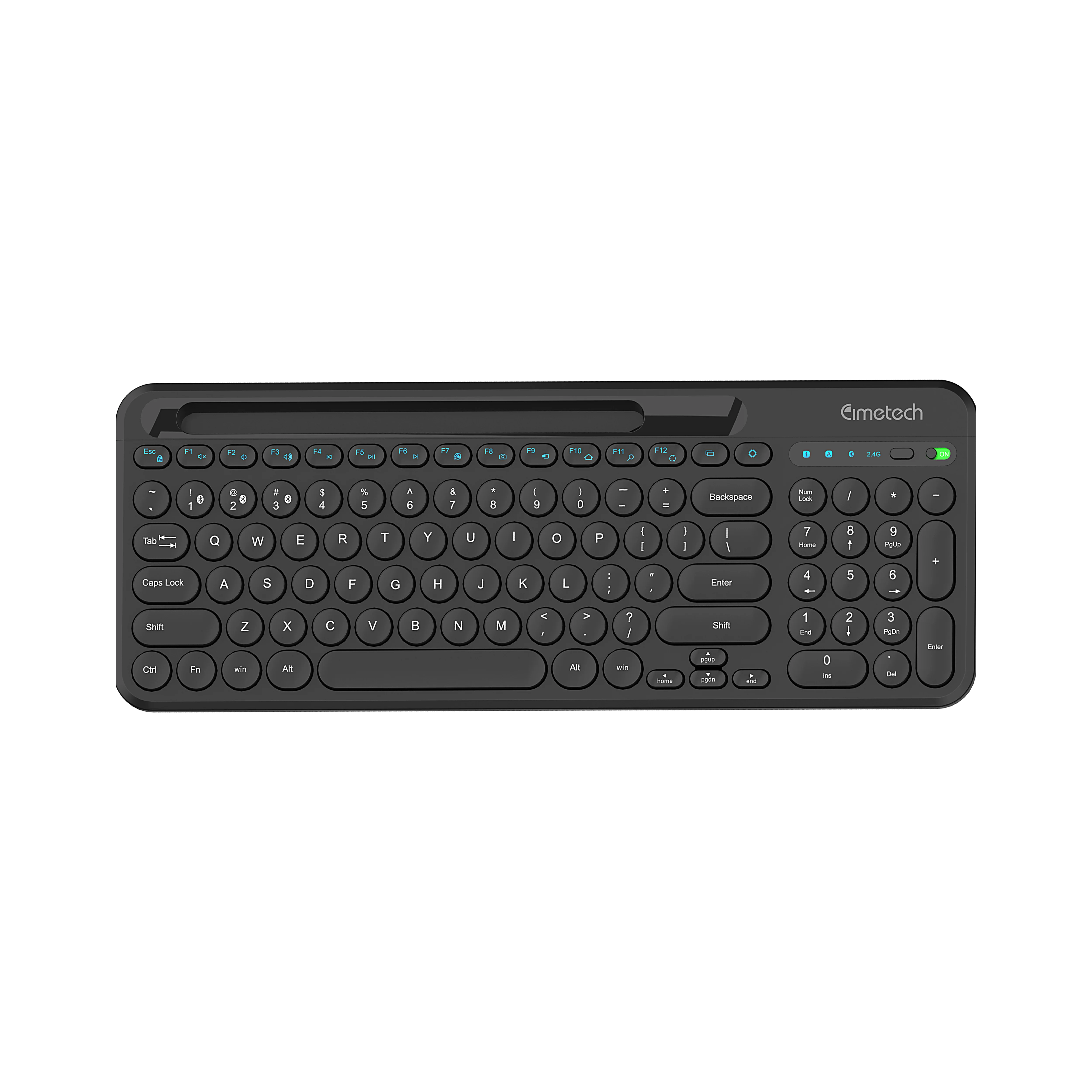 98 Keys Customized 2.4Ghz Wireless BT5.0 Keyboard Computer Keyboard Round Keycap Multi Devices with Slotfor Win/iOS/Android