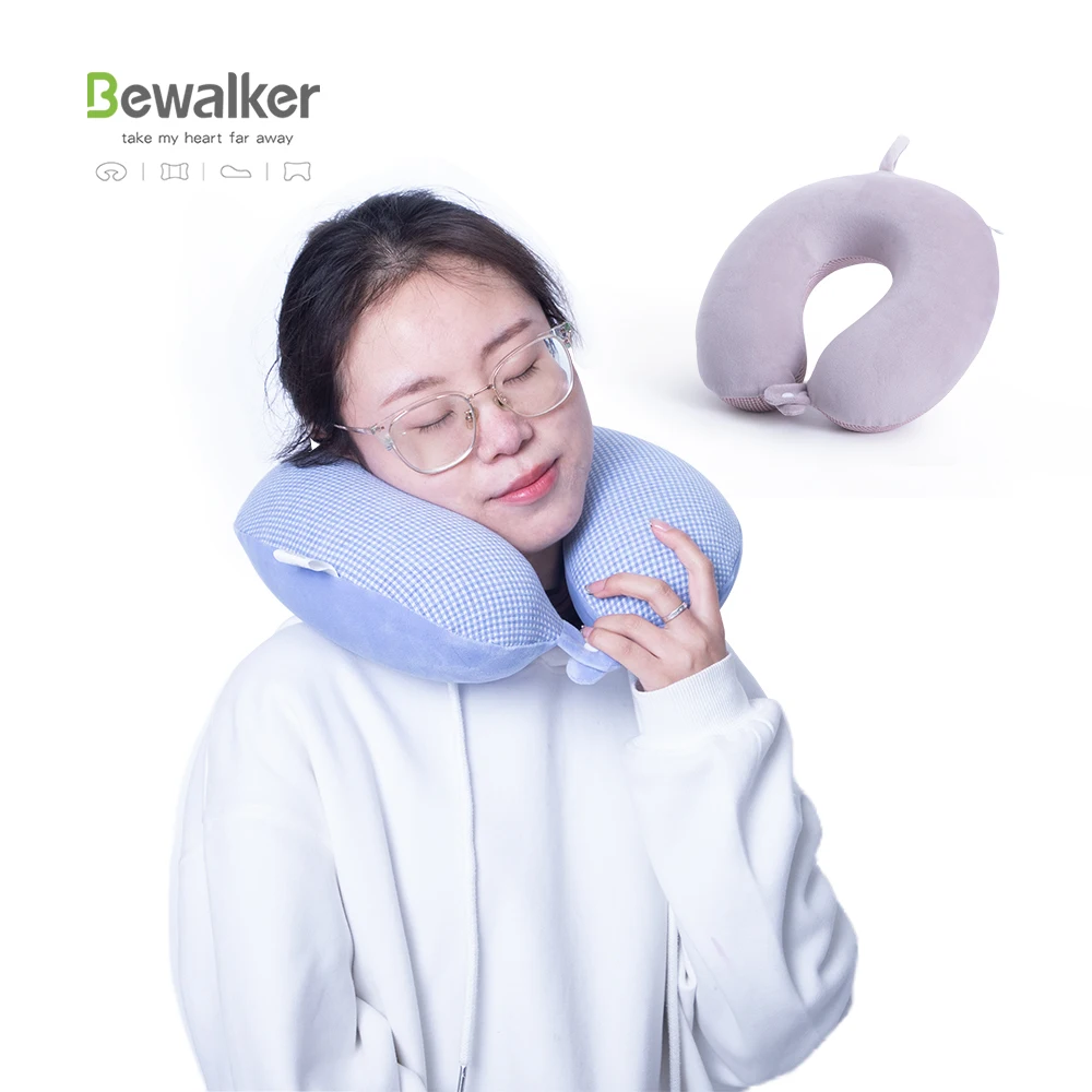 Factory Wholesale Custom Personalized U shape camping car pillow Foam Travel Neck Support Memory Foam Neck Pillow