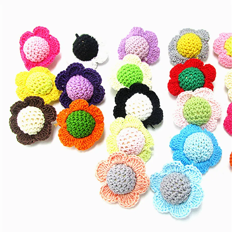 30mm Wholesale Big Size Cotton Crochet Beads Wood Bead For Baby Necklace