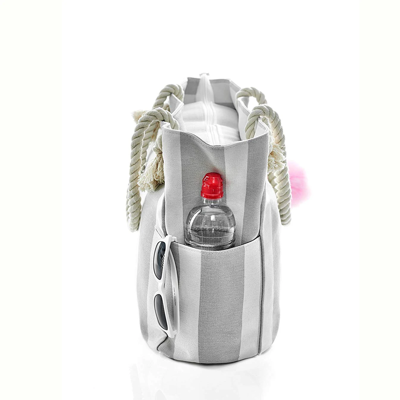 Designer Style Hand Bags Ladies Handbag Custom Stripes Shopping Canvas Tote Bag With Cotton Handles Beach Bag Women