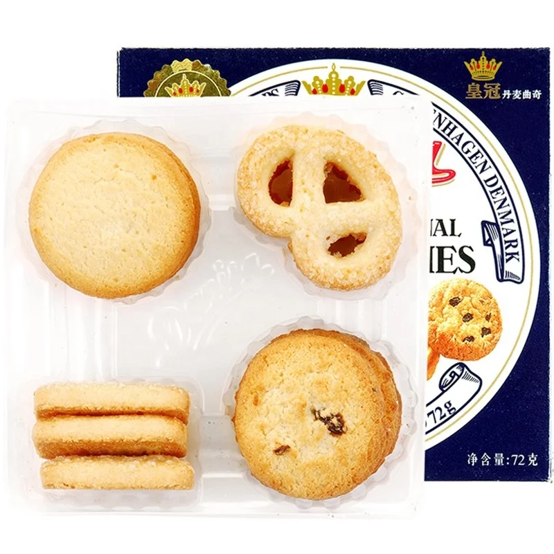 Wholesale Exotic Biscuit Snacks Pastry Cookies 72g Traditional Danish Butter Cookies Baked Crispy Biscuit
