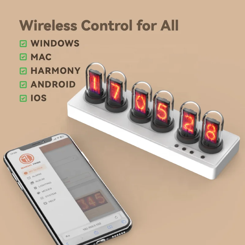 BETTER Modern Nixie Clock Mini Marvel Tubes IPS Digital Clock