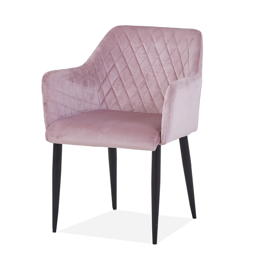 hot sales Modern upholstered restaurant  pu metal legs dining room chair