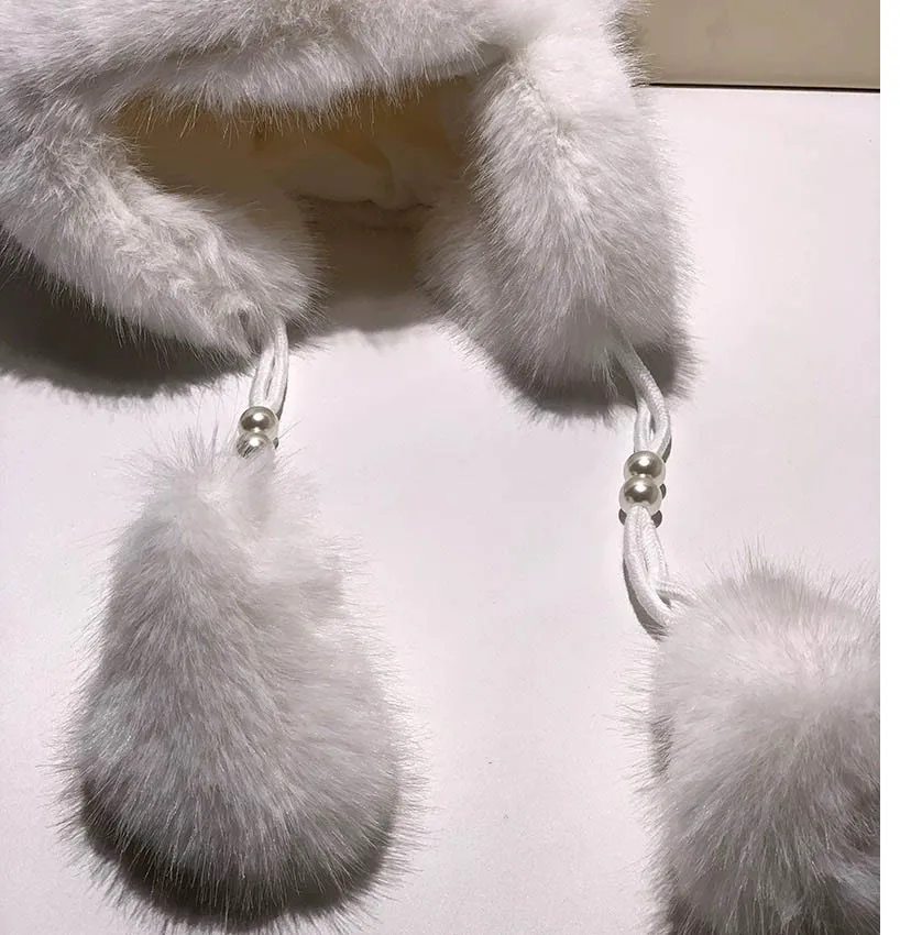 Long Hair Super Soft Funny Faux Fake Fox Fur Warm Ear Festival Party Hats