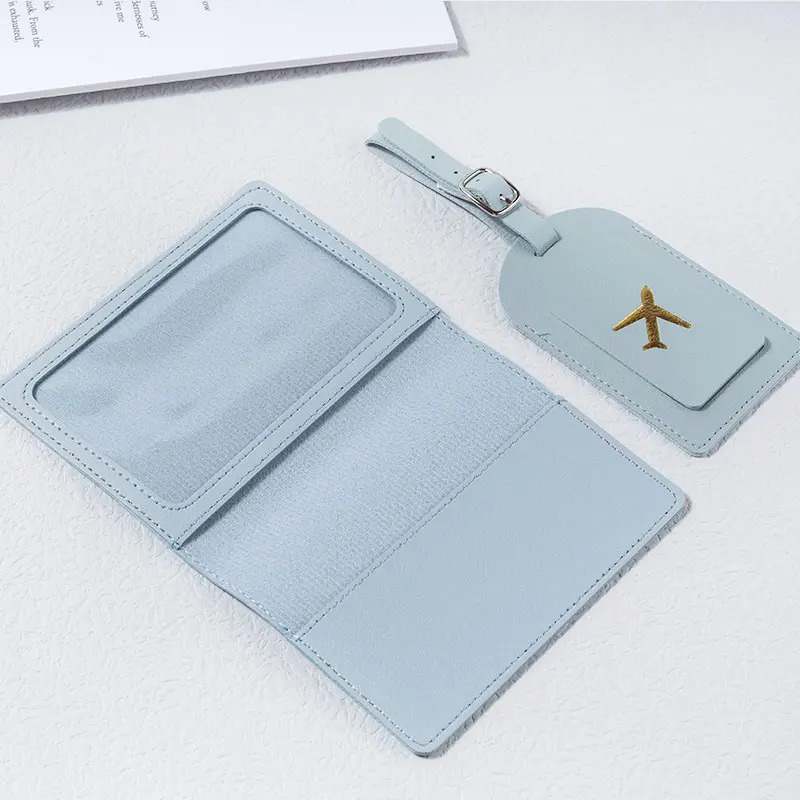 ПУ кожа горячая штамповка посадочный талон держатель карты набор паспортный держатель багажная бирка