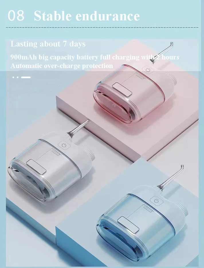 Manufacturers customized wholesale new design travel mini water flosser wireless oral irrigation 70ML pocket dental floss
