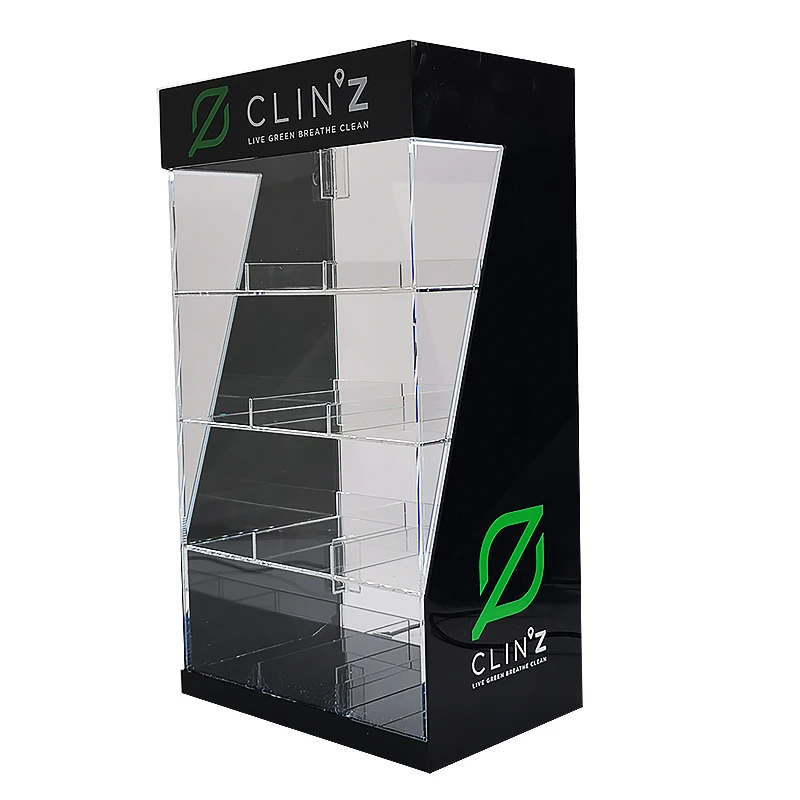 Locking Retail Anti Tobacco Mouth Spray Display Cabinet Smoke Shop Tobacco Accessories Hookah Flavor Display Racks LED Light Up