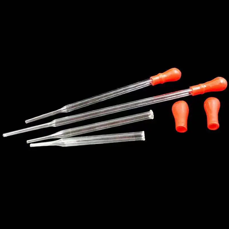 Rubber Head Lab Transfer Glass Serological Volumetric Pipette Curve Tip Dropper Pipettes